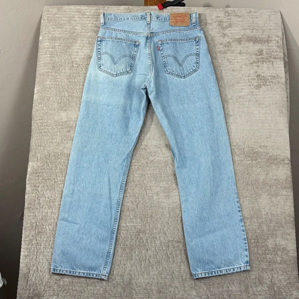 Levis 505 Regular Fit Jeans 32x30 Light Wash Blue Straight Leg Denim 005054834‎